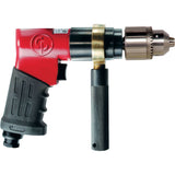 Reversible Drills, 24 CFM, 1/4" NPTF, 90 dBA, 13" Chuck, Keyed