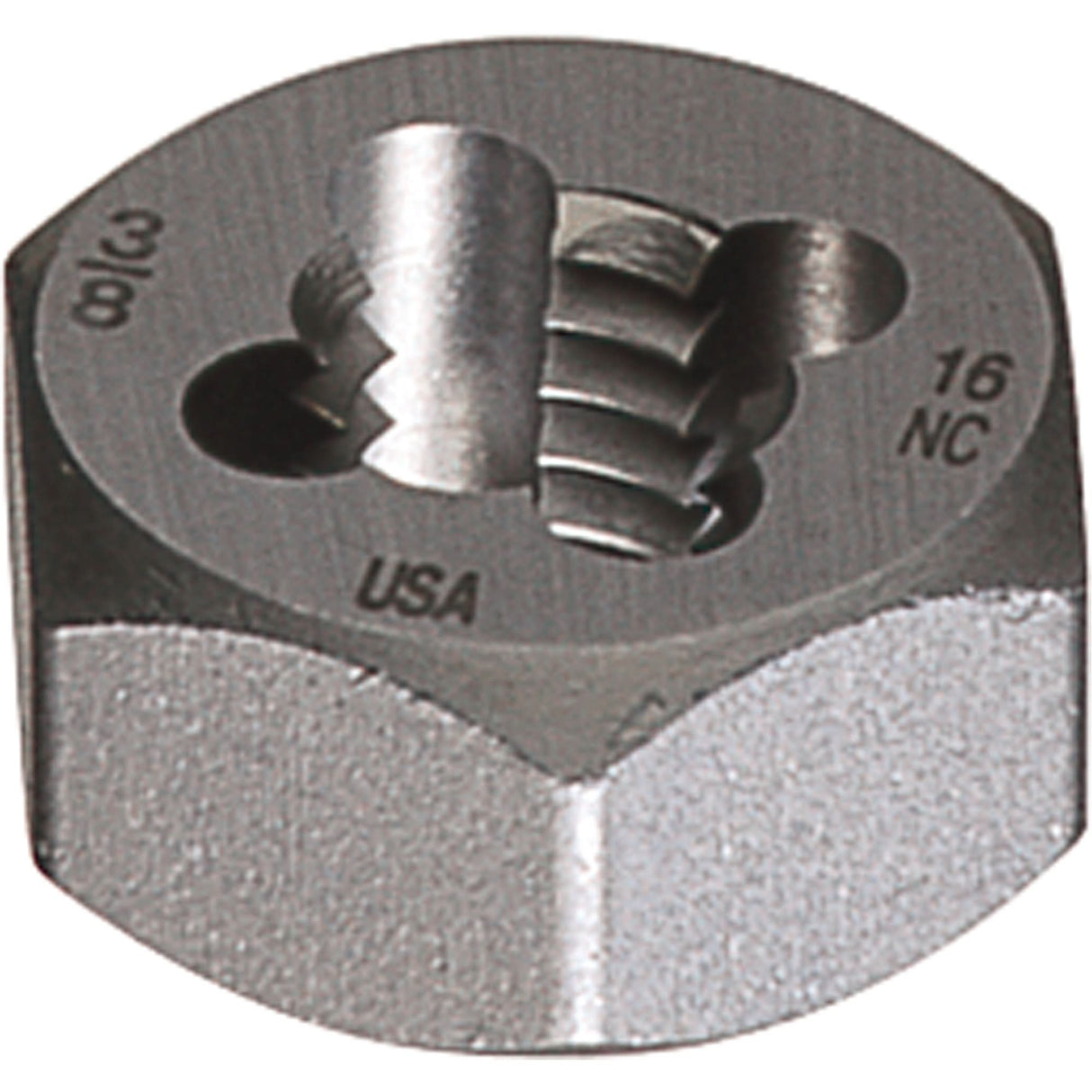 Hexagon Rethreading Dies, Bright Finish, 1-1/8"-12 Thread, High Speed Steel