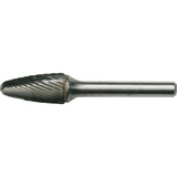 Solid Carbide Burrs - Tree Shape with Ball Nose, SF-51, 6.35 mm Dia., 12.7 mm Depth of Cut