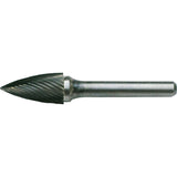 Solid Carbide Burrs - Tree Shape Pointed End, SG-53, 3/16" Dia., 1/8" Shank, 1/2" Depth of Cut