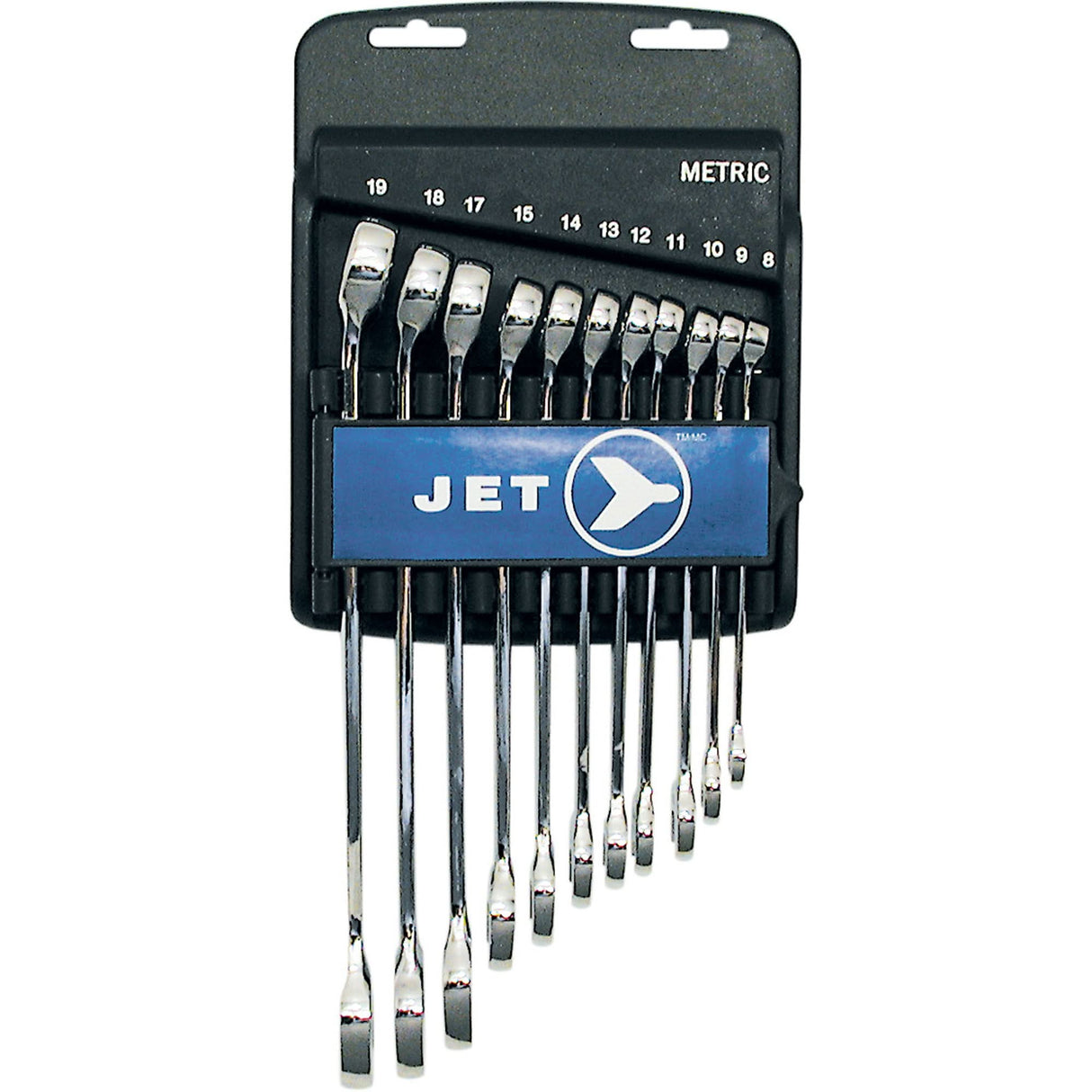 Fully Polished Long Pattern Combination Wrench Set, Combination, 11 Pieces, Metric