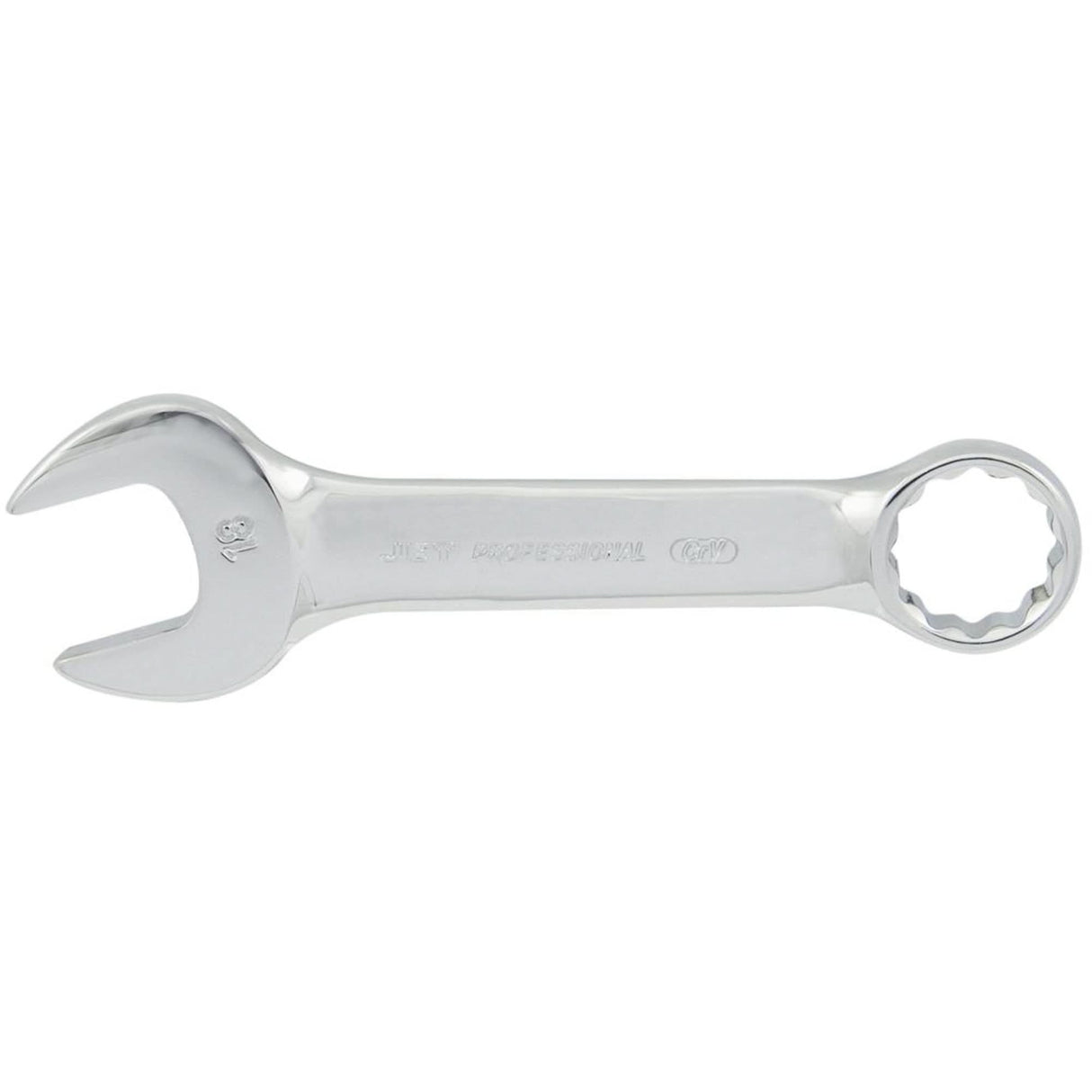 Fully Polished Stubby Combination Wrench, 12 Point, 12 mm, Chrome Finish