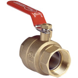 Two-Piece Hand Lever Ball Valves - Series BV2MB, Brass, Manual, 1-1/2", FNPT x FNPT