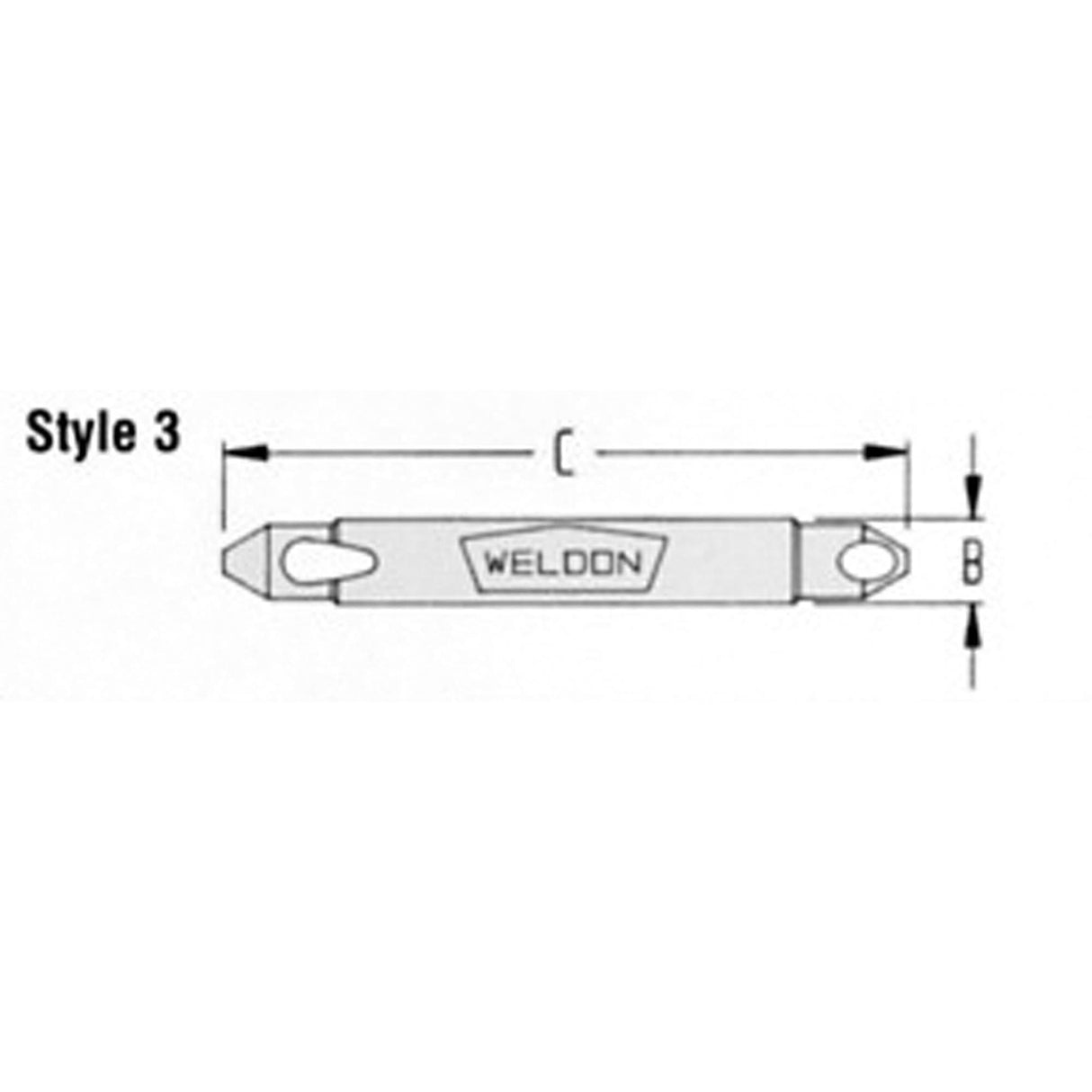 60° DEBUR TOOL, MIN 3/32MAX 11/64, SHANK 3/16
