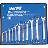 Wrench Set, Combination, 11 Pieces, Imperial