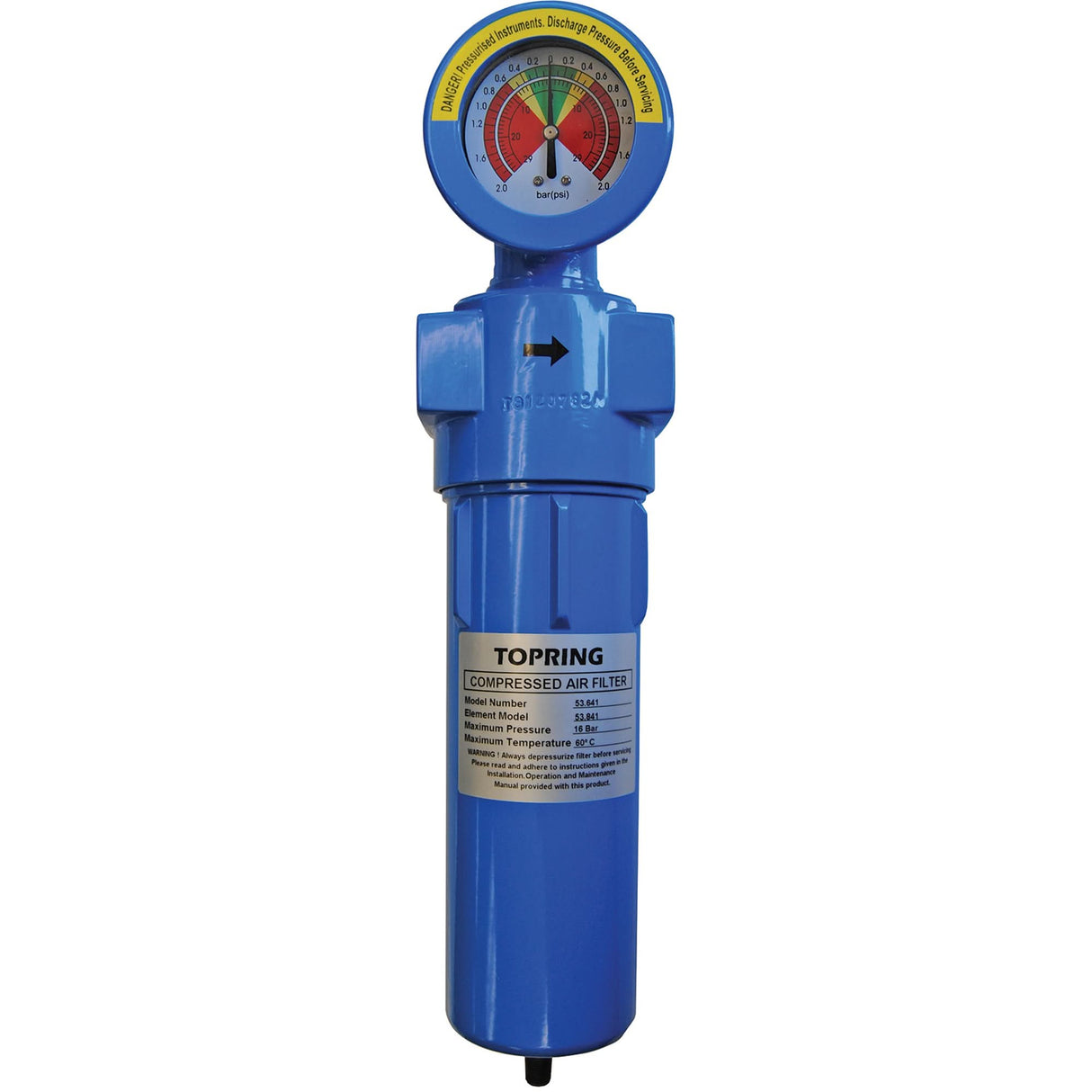 Compressed Air Filters, Modular, 1" NPT, Automatic Drain