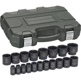 Socket Set, 19 Pcs, Impact, 1/2" Drive Size