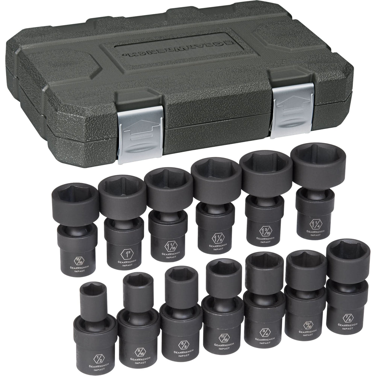 Universal Socket Set, 13 Pcs, Impact, 1/2" Drive Size