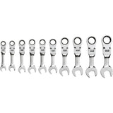 Stubby Wrench Set, Combination, 10 Pieces, Metric