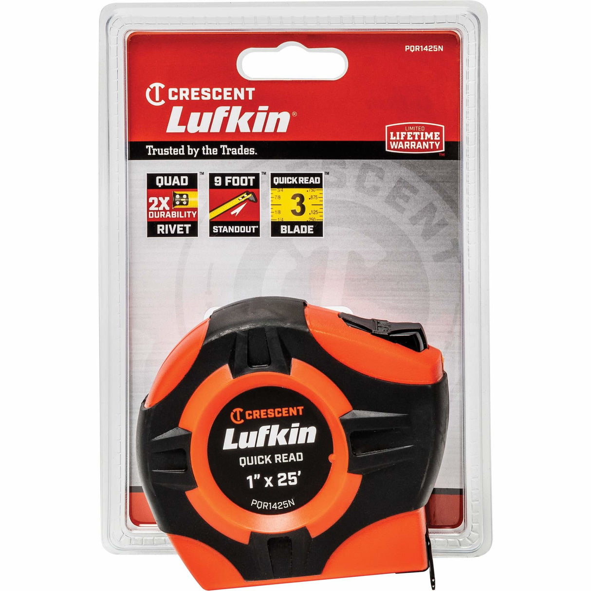 P1000 Series Measuring Tape, 1" x 25', in./ft. Graduations