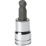 SAE Bit Socket, Hex Ball, 3/8" x 1.968" L, 3/8" Drive