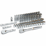 12-Point SAE/Metric Mechanics Tool Set, 57 Pcs, 3/8" Drive Size, Deep