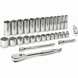 6-Point SAE Mechanics Tool Set, 30 Pcs, 3/8" Drive Size, Deep