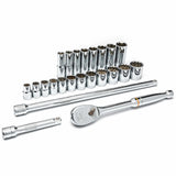 6-Point SAE Mechanics Tool Set, 23 Pcs, 1/2" Drive Size, Deep