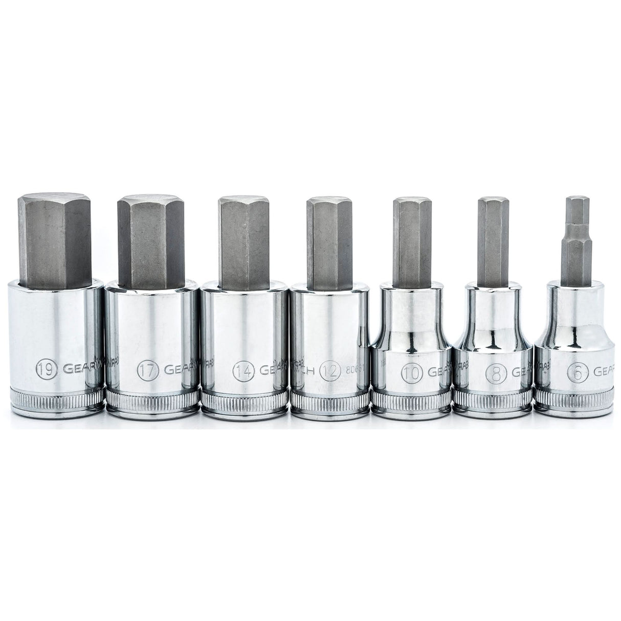 Metric Bit Socket Set, Hex, 1/2" Drive, 7 Pcs