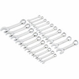 12-Point Stubby Wrench Set, Combination, 20 Pieces, Imperial and Metric
