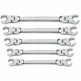 Wrench Set, Flare Nut/Flex Head, 5 Pieces, Imperial