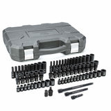 6 Point Universal SAE/Metric Socket Set, 71 Pcs, Impact, 1/4" Drive Size, Deep