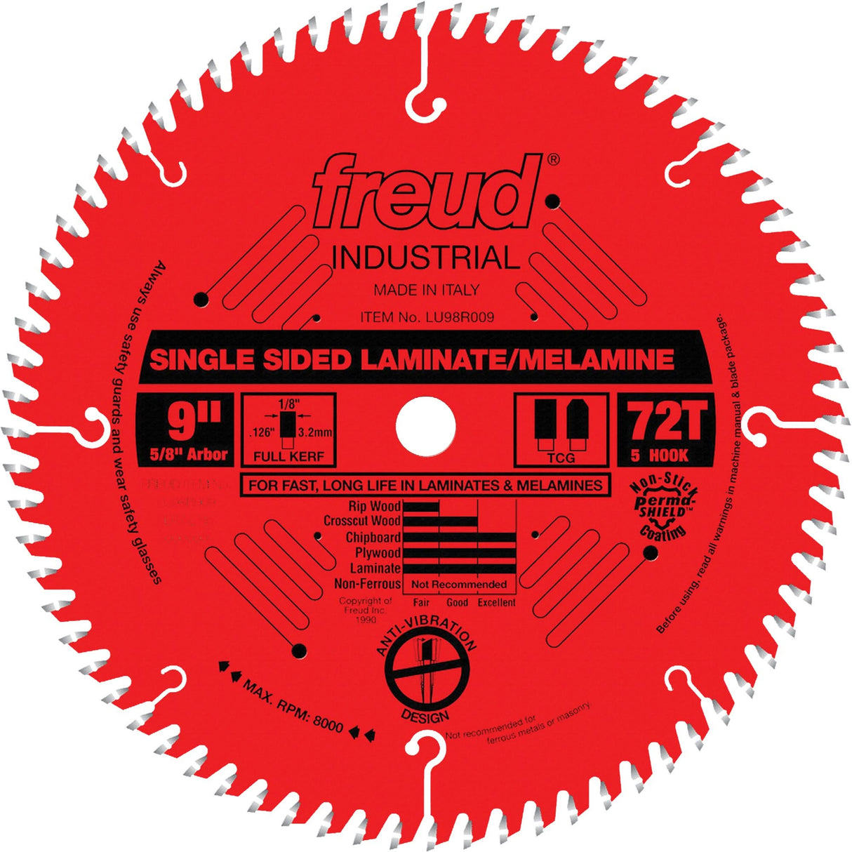 TCS Industrial Saw Blade - Chipboard, 9", 72 Teeth, Laminate Use