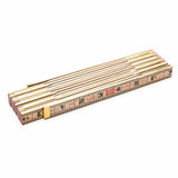 Folding Rule, 6' L, Wood, 1/16" Graduations