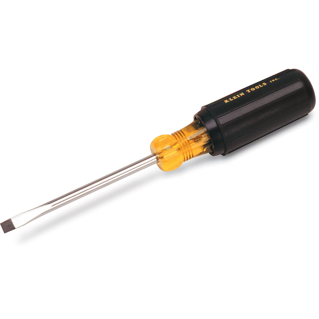 Slot Cabinet Tip Screwdriver, 1/4" Tip, Round, 8-11/32" L, Cushion Grip Handle