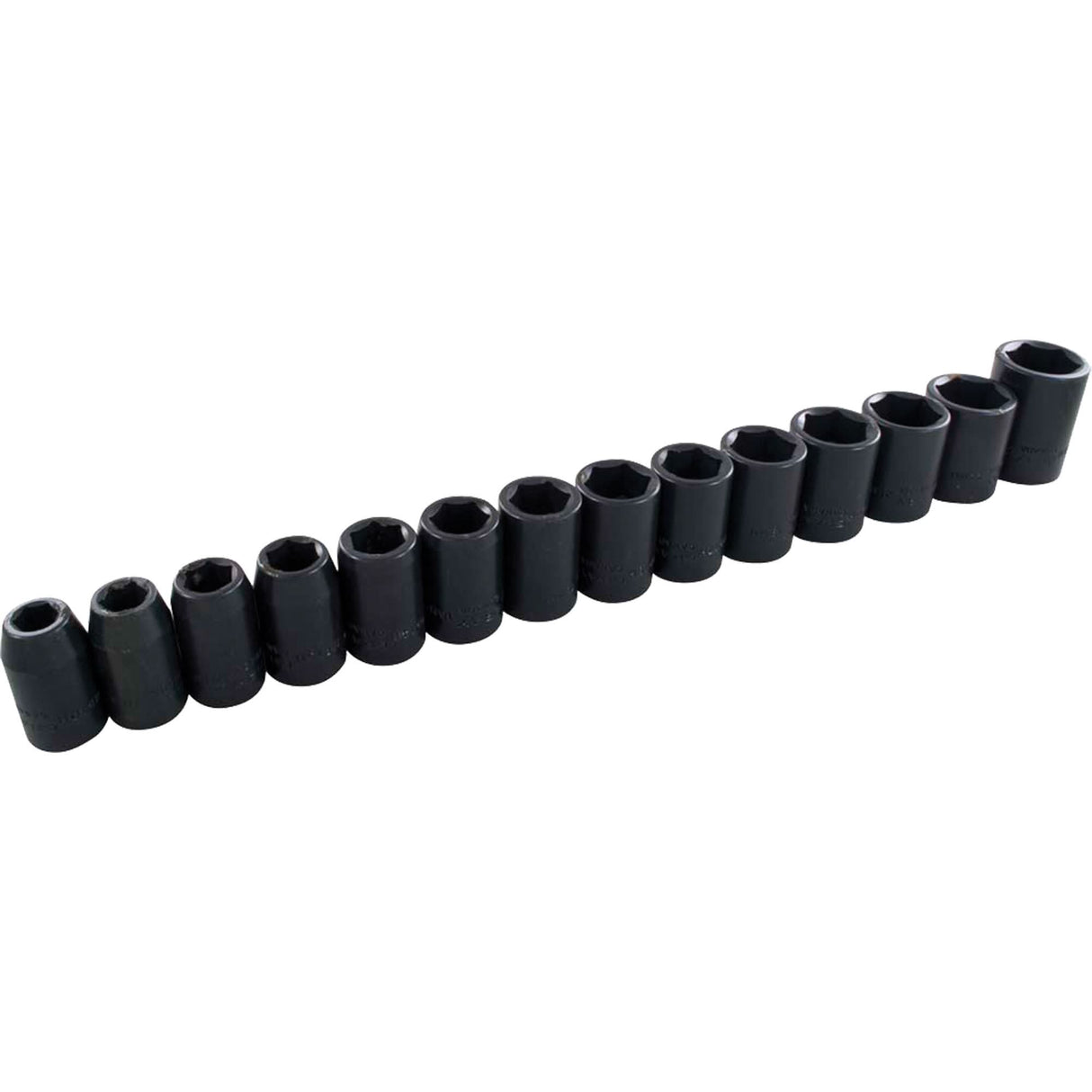 Metric Socket Set, 15 Pcs, Impact, 1/2" Drive Size