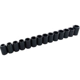 Metric Socket Set, 15 Pcs, Impact, 1/2" Drive Size