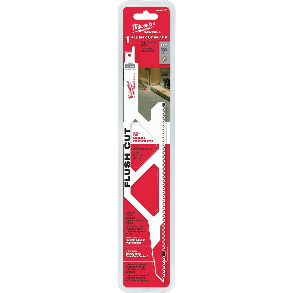 Sawzall® Flush Cut Blade, Bi-Metal, 5 TPI, 12" L x 3"/2-1/8" W
