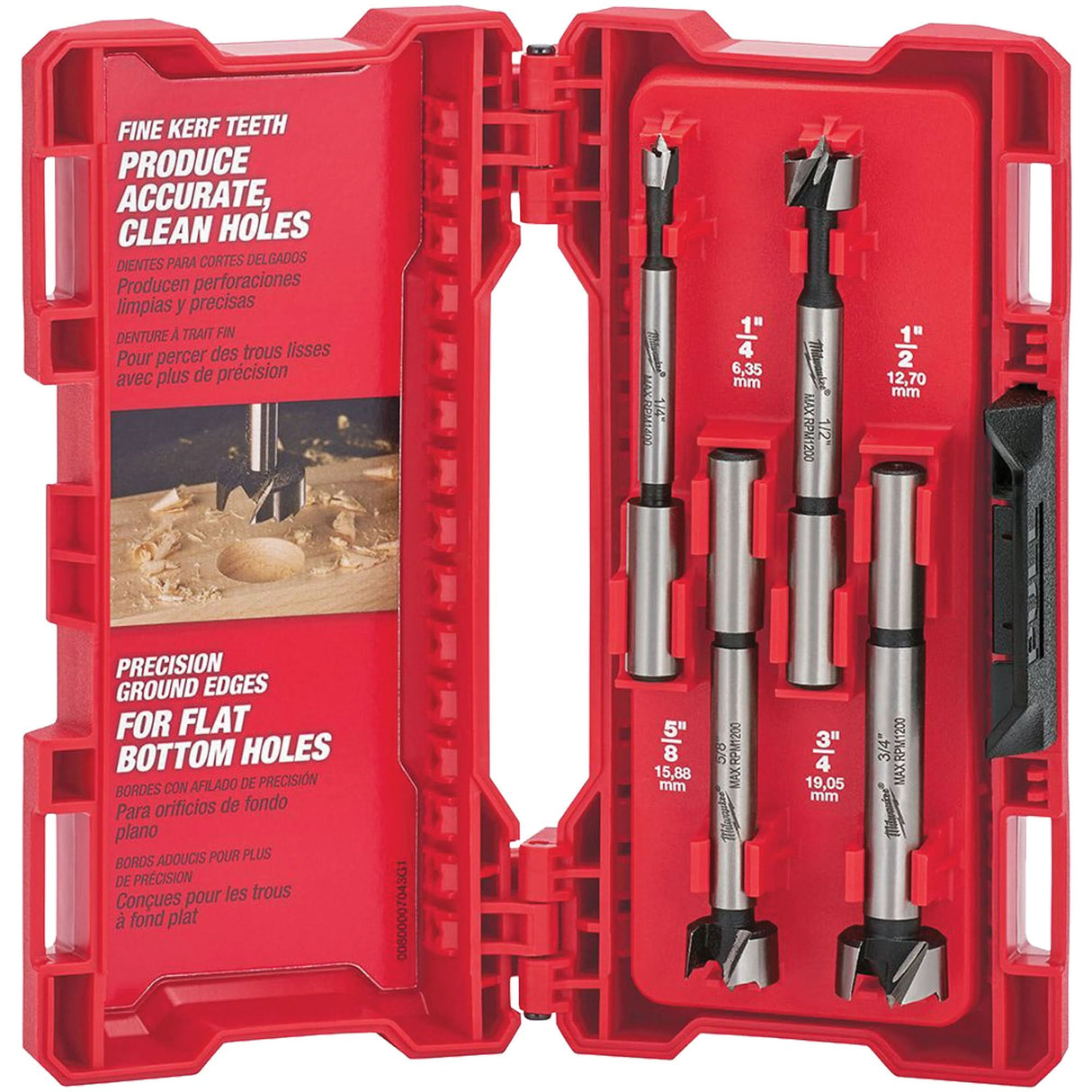 Forstner Wood Bit Set, 4 Pieces, Steel