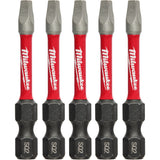 Shockwave™ Impact Power Bits, Square, #2 Tip, 1/4" Drive Size, 2" Length