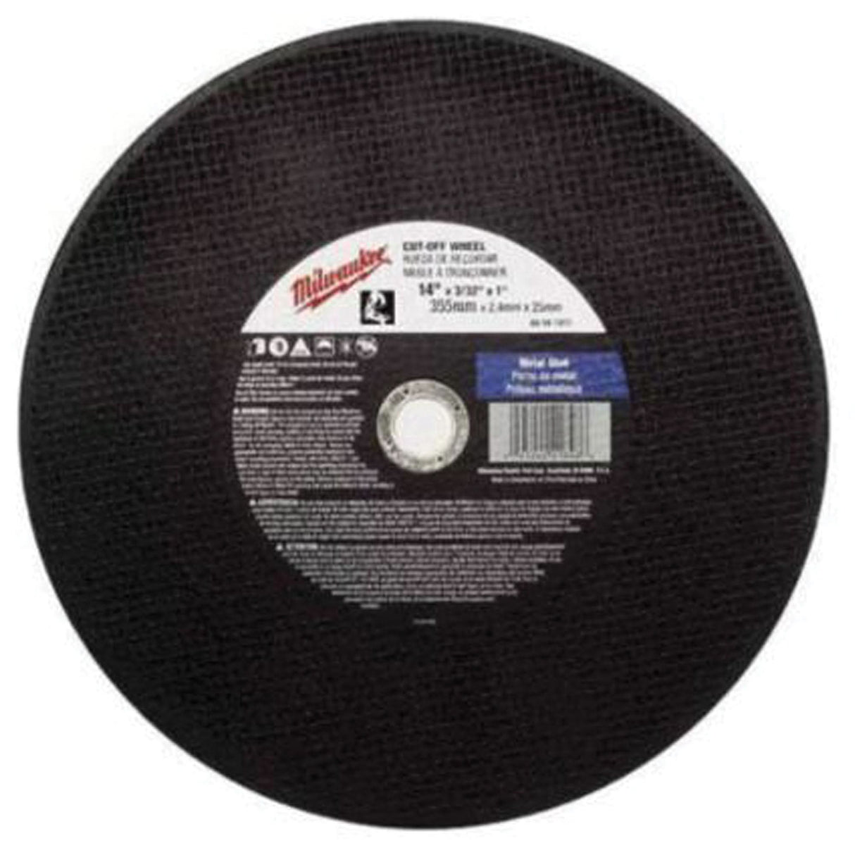 High Speed Cut-Off Wheel, 12" x 1/8", 1" Arbor, Type 1, Aluminum Oxide, 4365 RPM