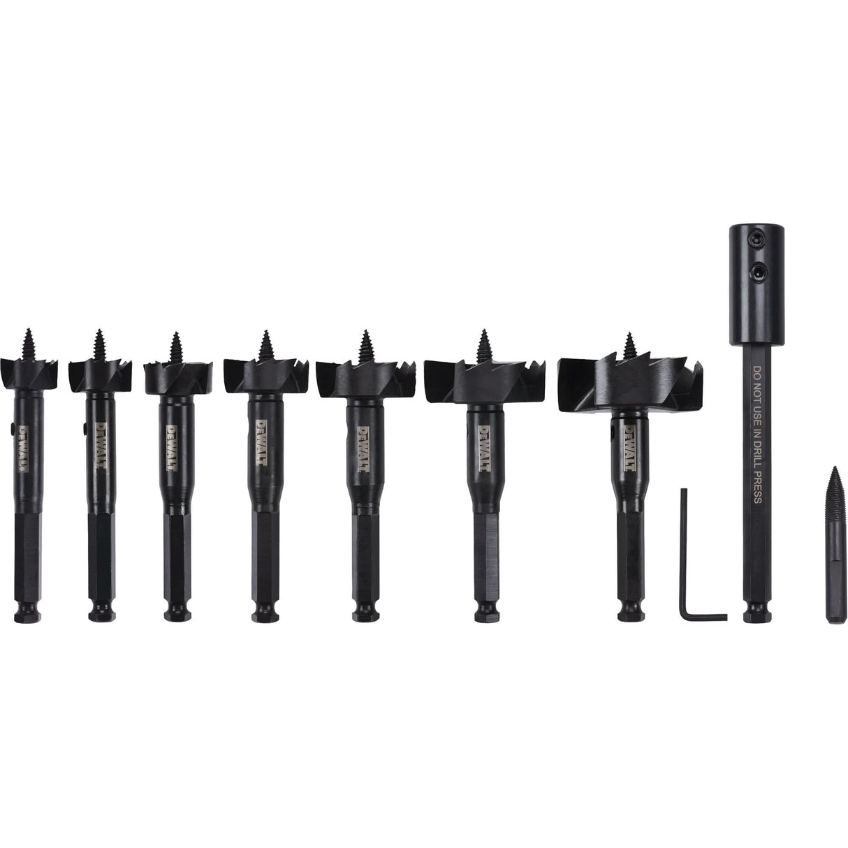 Self-Feed Wood Drill Bit Kit, 8 Pieces, High Carbon Steel