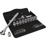 Zyklop Metric Metal Ratchet Set, 28 Pcs, 1/2" Drive Size