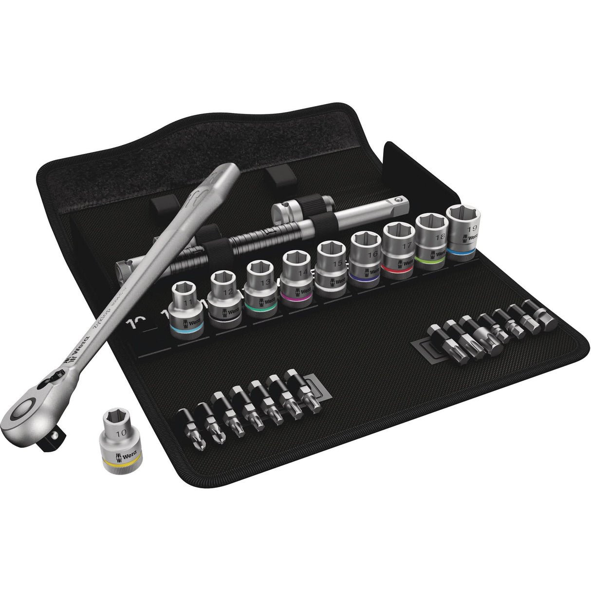 Zyklop Metric Metal Ratchet with Switch Lever Set, 29 Pcs, 1/2" Drive Size