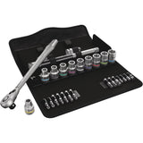Zyklop Metric Metal Ratchet with Switch Lever Set, 29 Pcs, 1/2" Drive Size