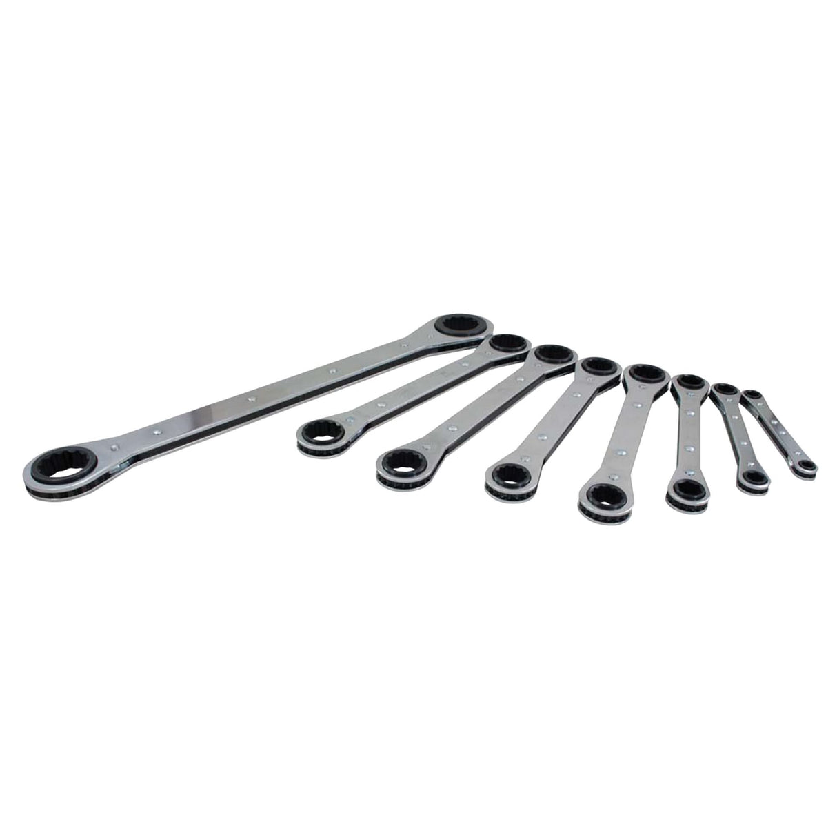 Wrench Set, Ratcheting Box, 8 Pieces, Imperial