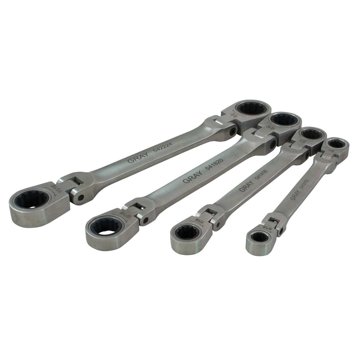 Wrench Set, Flex Head, 4 Pieces, Imperial