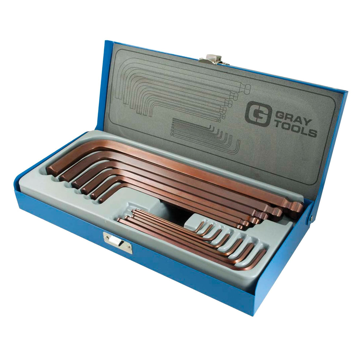 Long Arm Ball Hex Key Set, 13 Pcs., Imperial