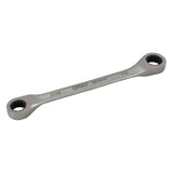 Double Box End Gear Ratcheting Wrench, 12 Point, 11/16" x 3/4", Plain Finish