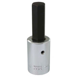 Bit Socket, Hex, 17 mm x 101 mm L, 1/2" Square Drive Drive