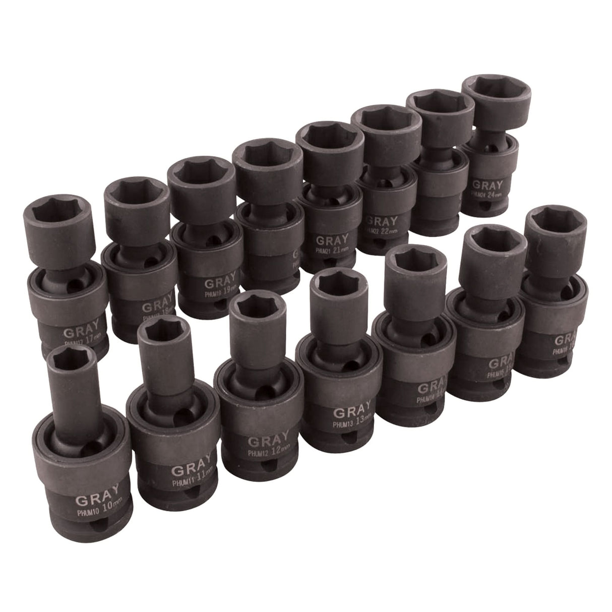 Universal Joint Socket Set, 15 Pcs, Impact, 1/2" Drive Size