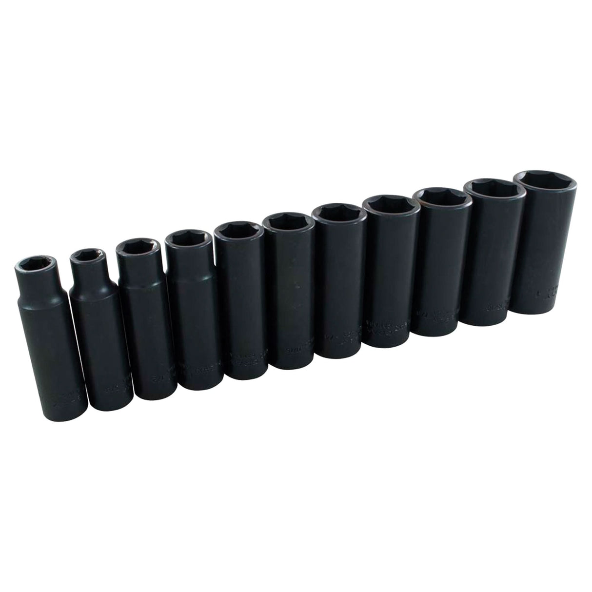 Socket Set, 11 Pcs, Impact, 1/2" Drive Size, Deep
