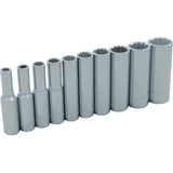 Socket Set , 10 Pcs, 1/4" Drive Size, Deep