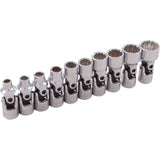 Universal Joint Socket Set, 10 Pcs, 1/4" Drive Size