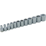 Socket Set, 12 Pcs, 1/4" Drive Size
