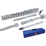 Socket & Attachment Set, 20 Pcs, 1/2" Drive Size
