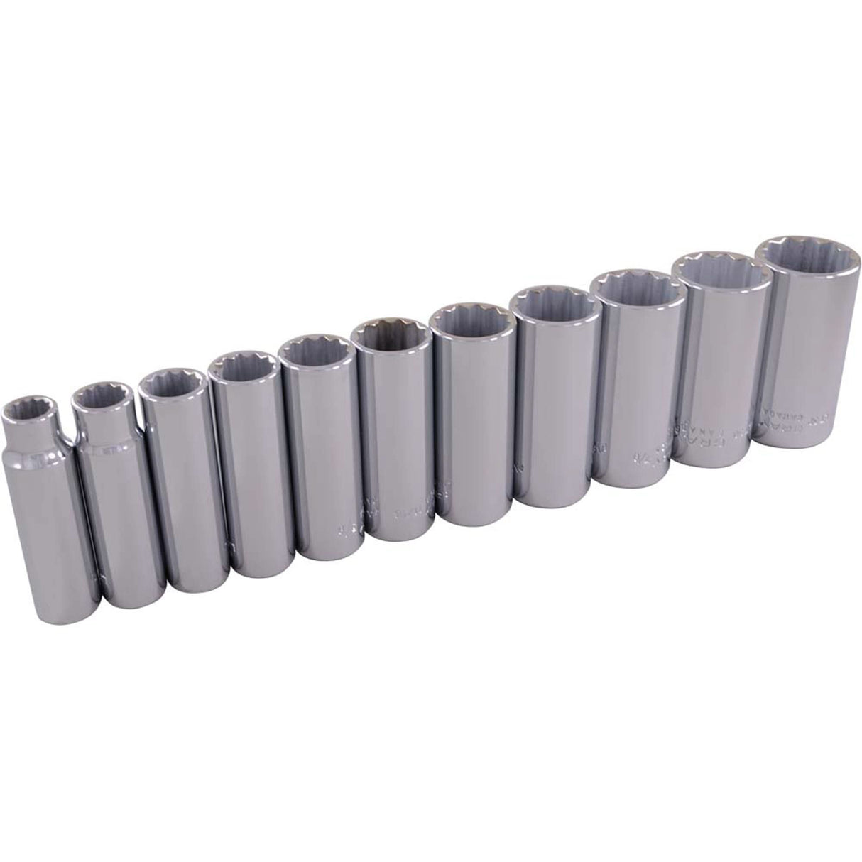 Socket Set, 11 Pcs, 3/8" Drive Size, Deep