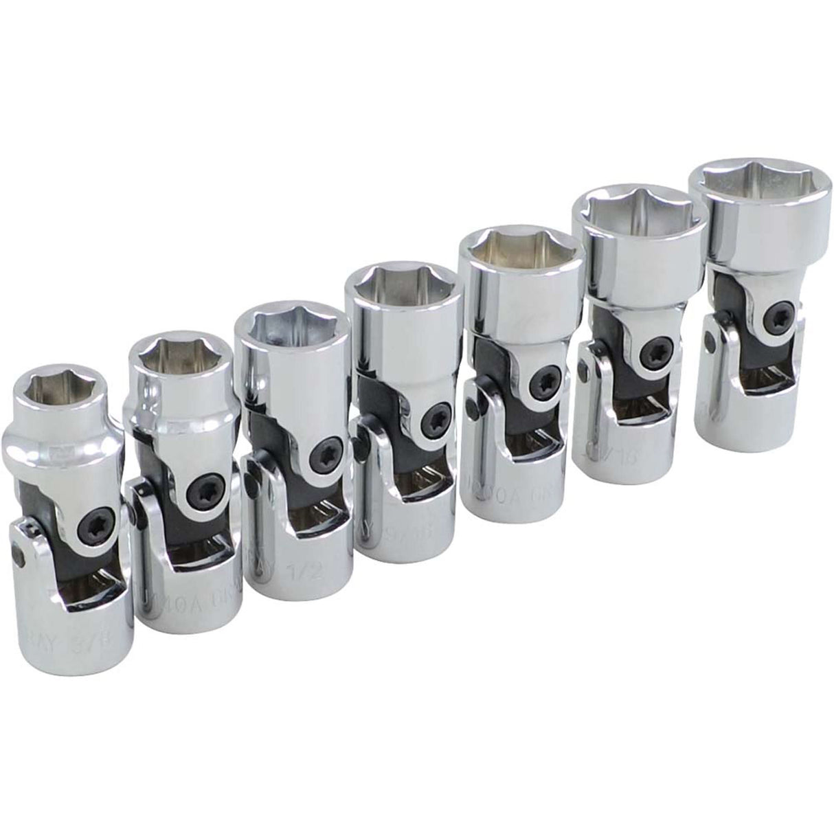 Universal Joint Socket Set, 7 Pcs, 3/8" Drive Size
