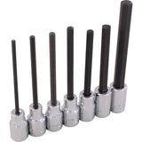 Hex Head Socket Set, Hex, 3/8" Drive, 7 Pcs