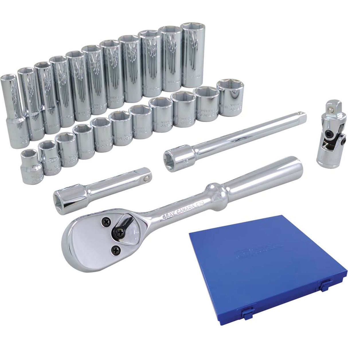 Socket & Attachment Set, 26 Pcs, 3/8" Drive Size, Deep